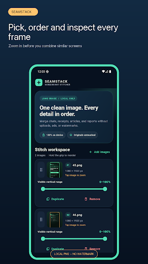 SeamStack: Screenshot Stitch Screenshot 1