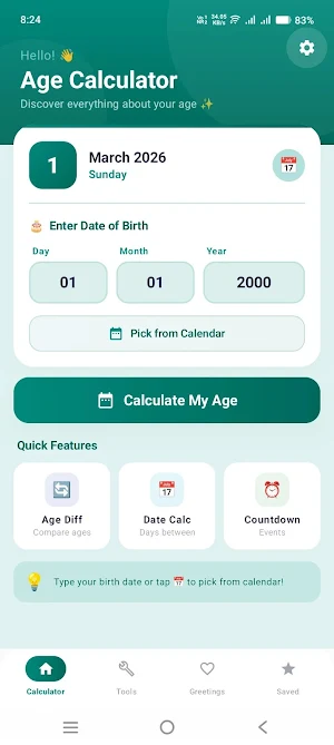 Age Calculator - Date of Birth Screenshot 0