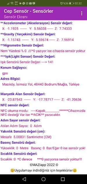 Basit Sensör - Simple Sensors Screenshot 3