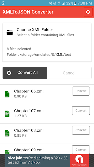 XML to JSON - Convert Bulk XML to JSON Screenshot 0