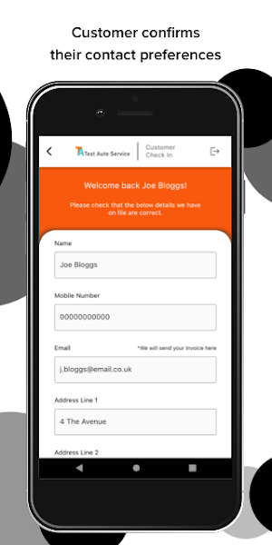 Tyresoft Customer Check In App Screenshot 1