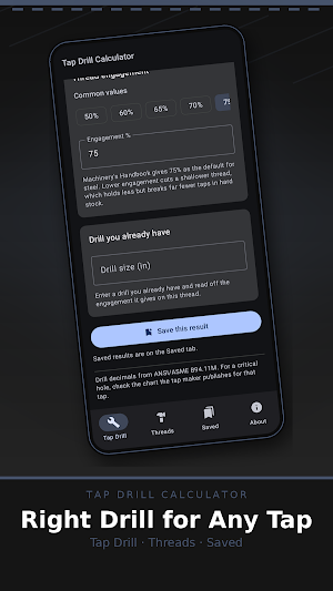 Tap Drill Calculator Screenshot 0
