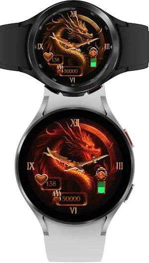 A021 Golden Dragon Watch Face Screenshot 2
