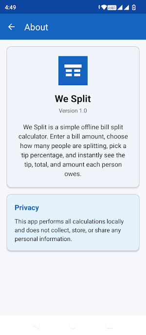 We Split: Bill & Tip Splitter Screenshot 1