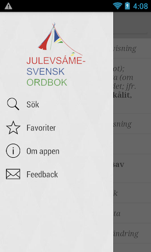 Lulesamisk-svensk ordbok Screenshot 0