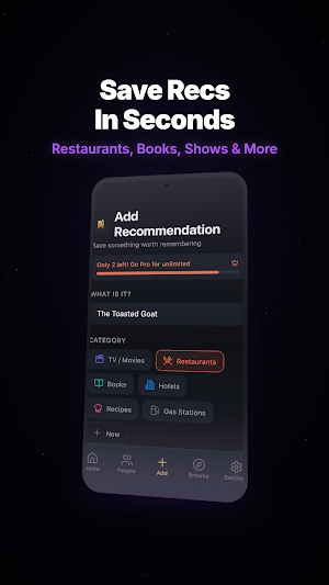 RecKeeper: Save Recs & Tips Screenshot 1