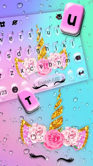 Raindrop Unicorn Keyboard Them Screenshot 1