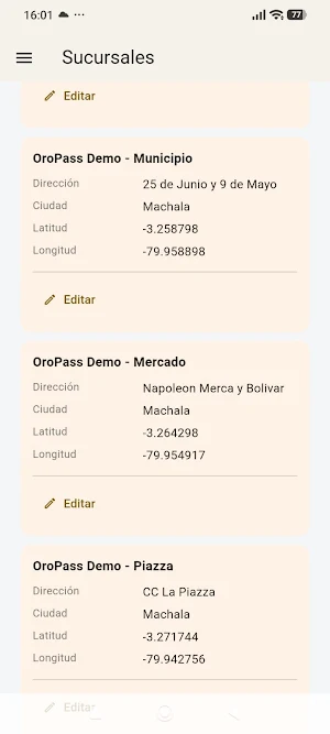 OroPass Negocio Screenshot 2