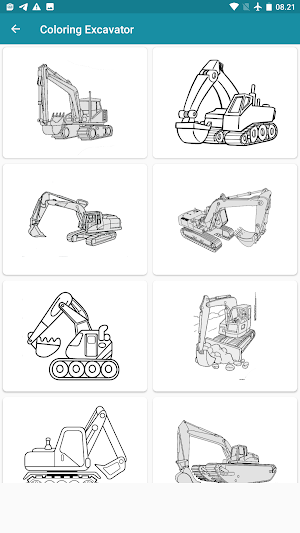 Excavator Backhoe Coloring Screenshot 3