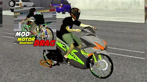 Mod Bussid Motor Drag Racing Screenshot 1
