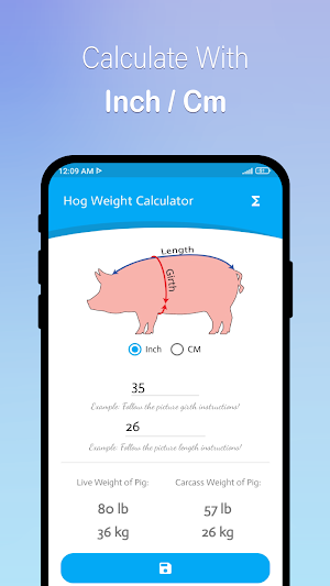 Pig Weight Calculator Screenshot 1