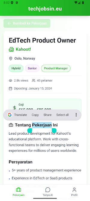 TechJobsInEU: Jobs in EU Screenshot 1