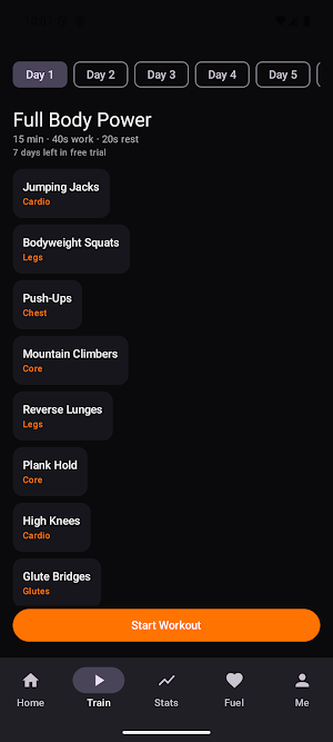 PulseForge: 15-Min Workout Screenshot 1