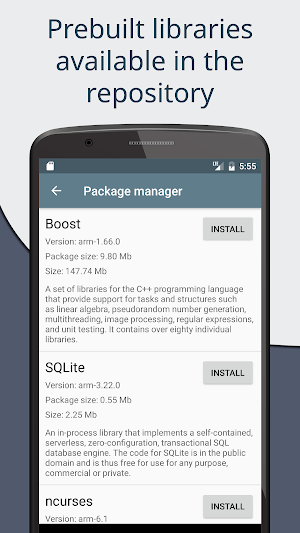 Cxxdroid - C++ compiler IDE for mobile development Screenshot 2