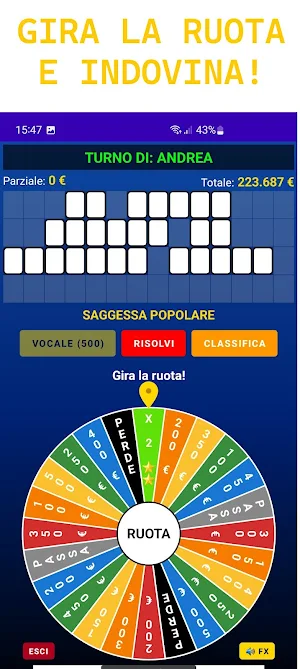 La Fortuna Gira: Ruota Quiz IA Screenshot 0