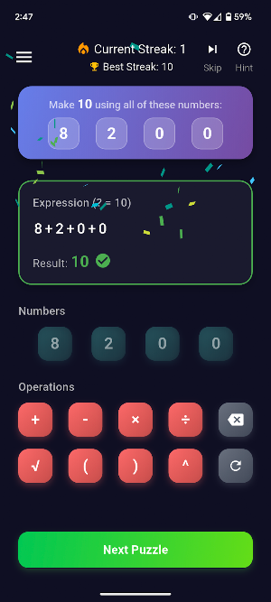 Formula 10: Number Puzzle Game Screenshot 2