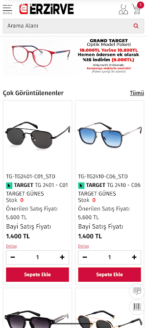 Erzirve Optik B2B Screenshot 1