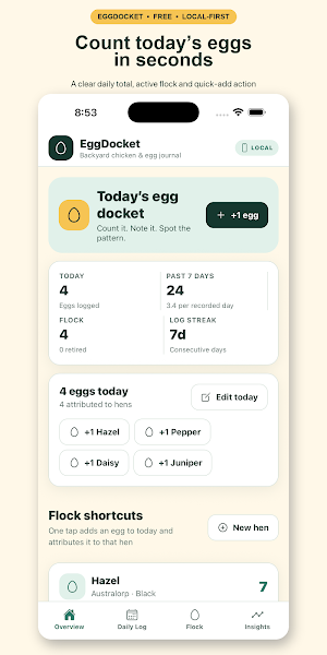 EggDocket Chicken Egg Tracker Screenshot 0