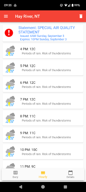 Canadian Weather Screenshot 1