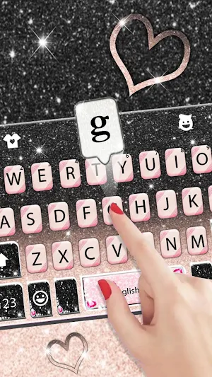 Black Pink Glitter Keyboard Theme Screenshot 2