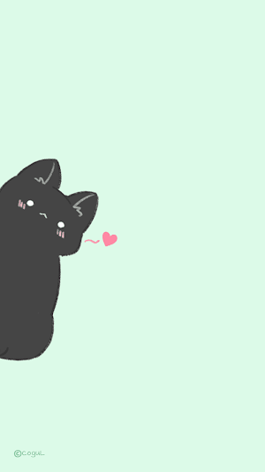 카카오톡 테마 - 빼꼼 까망 고양이_소프트 민트 Screenshot 0