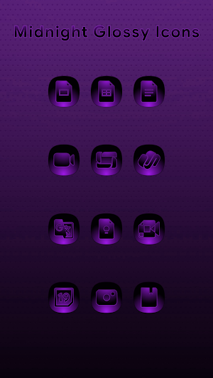 Midnight Glossy Purple Icons Screenshot 1