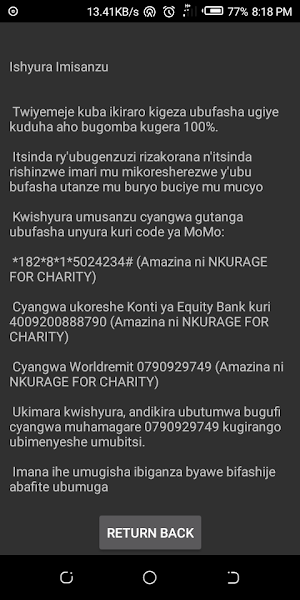 Nkurage for Charity App Screenshot 2