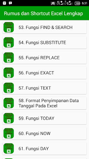 Rumus & Shortcut Excel Lengkap Screenshot 2