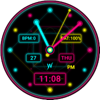 Neon Wireframe Watch Face