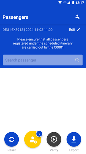 EU Carrier Interface Screenshot 3