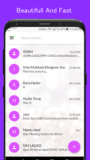 Perfume SMS Dual Theme Screenshot 1