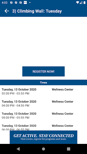 UNK Campus Rec Screenshot 2