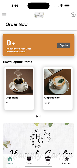Heavenly Garden Cafe Screenshot 0