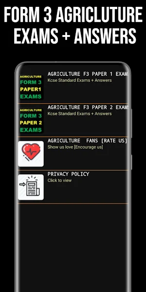 Agriculture Form 3 Exams + Ans Screenshot 0