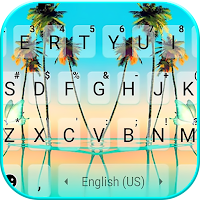 Beach Skyline Keyboard Background