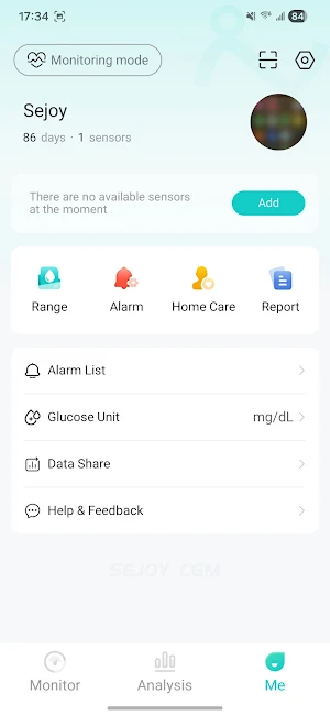 Sejoy CGM Screenshot 2