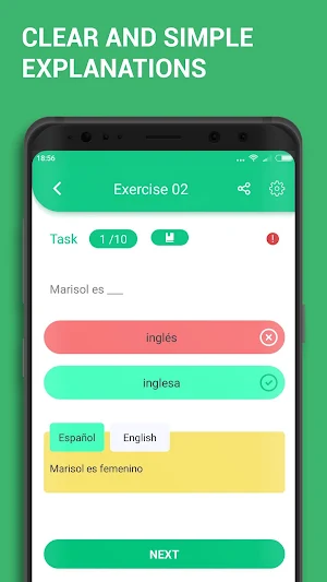 Learn Spanish Grammar Free Offline Test A1 A2 B1 Screenshot 2