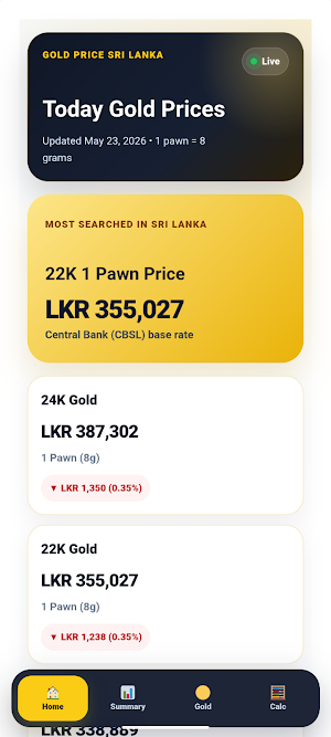 Gold Price Sri Lanka Screenshot 1