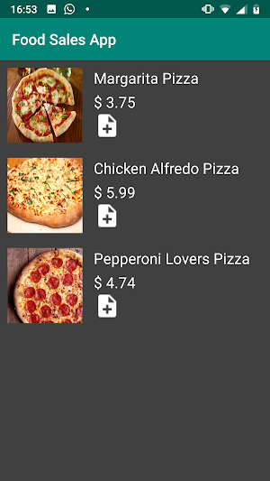 Food Sales App Screenshot 2
