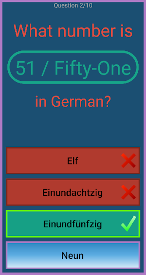 German Number Game Screenshot 2