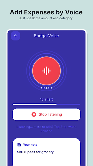 BudgetVoice: Expense Tracker Screenshot 1