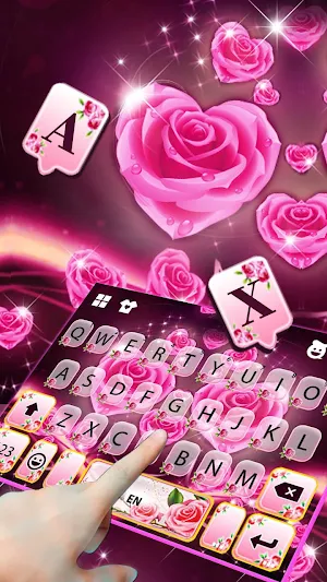 Rosy Pink Flowers Keyboard Theme Screenshot 2