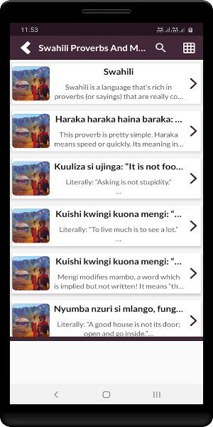 Swahili Proverbs And Meaning Screenshot 1