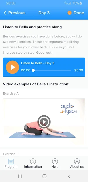 Bella's Lower Back Pain App Screenshot 3