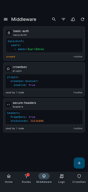 Traefik Manager Screenshot 2