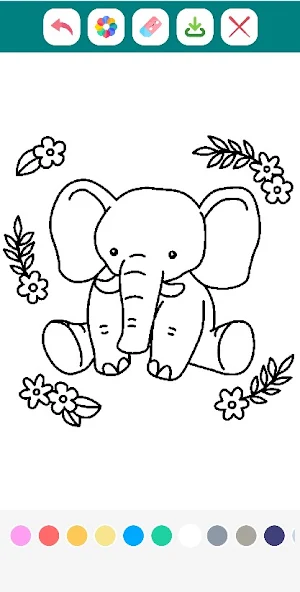 Cute Elephant Coloring Book Screenshot 1
