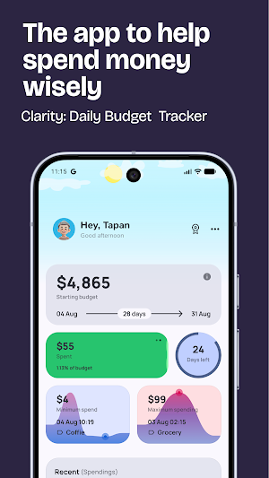 Clarity: Daily Budget Tracker Screenshot 0