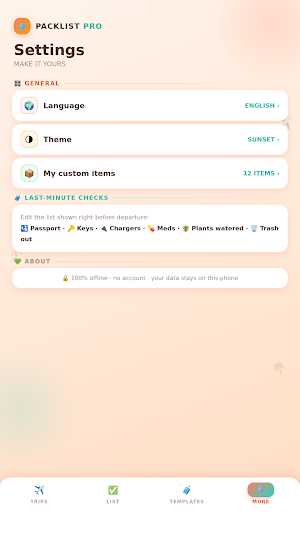 Packing List: Travel Checklist Screenshot 3