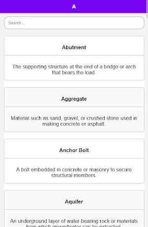 Civil Engineering Dictionary Screenshot 1