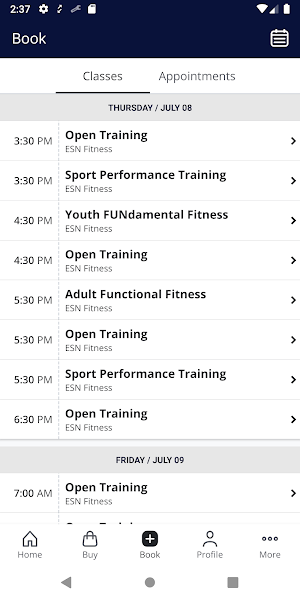 ESNFitness Screenshot 1
